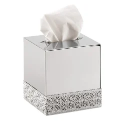 MARBELLA SQUARE TISSUE BOX - SILVER