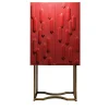 Marcello Red Leather Bar Cabinet