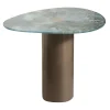 Marea Small Side Table with Tempered Glass Top