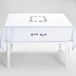 Margherita Viola Embroidered Linen Tablecloth