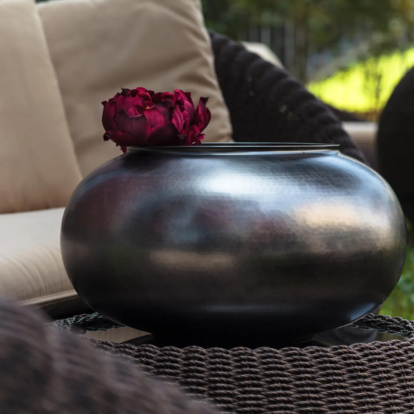 Maria Titanium Plated Brass Cachepot