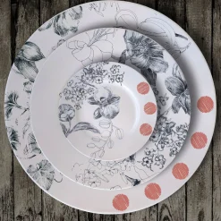 Marie Antoinette Black and Red Dinner Plate