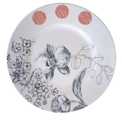 Marie Antoinette Black and Red Set of 2 Bread Plates