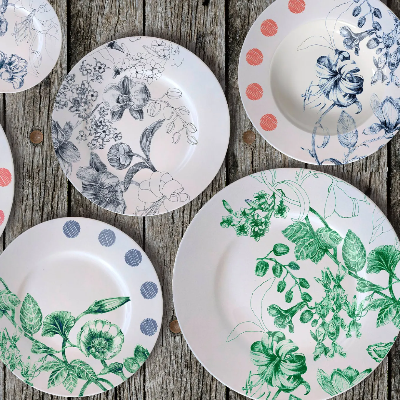 Marie Antoinette Green Dinner Plate