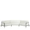Marina White Fabric & Brown Steel Outdoor Sofa