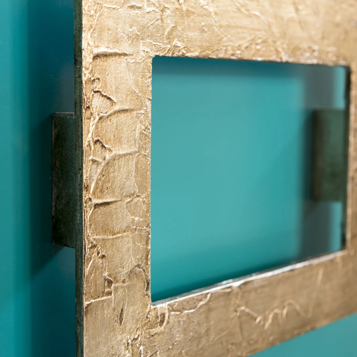 Marion Turquoise Matte Lacquer & Gold Bar Cabinet