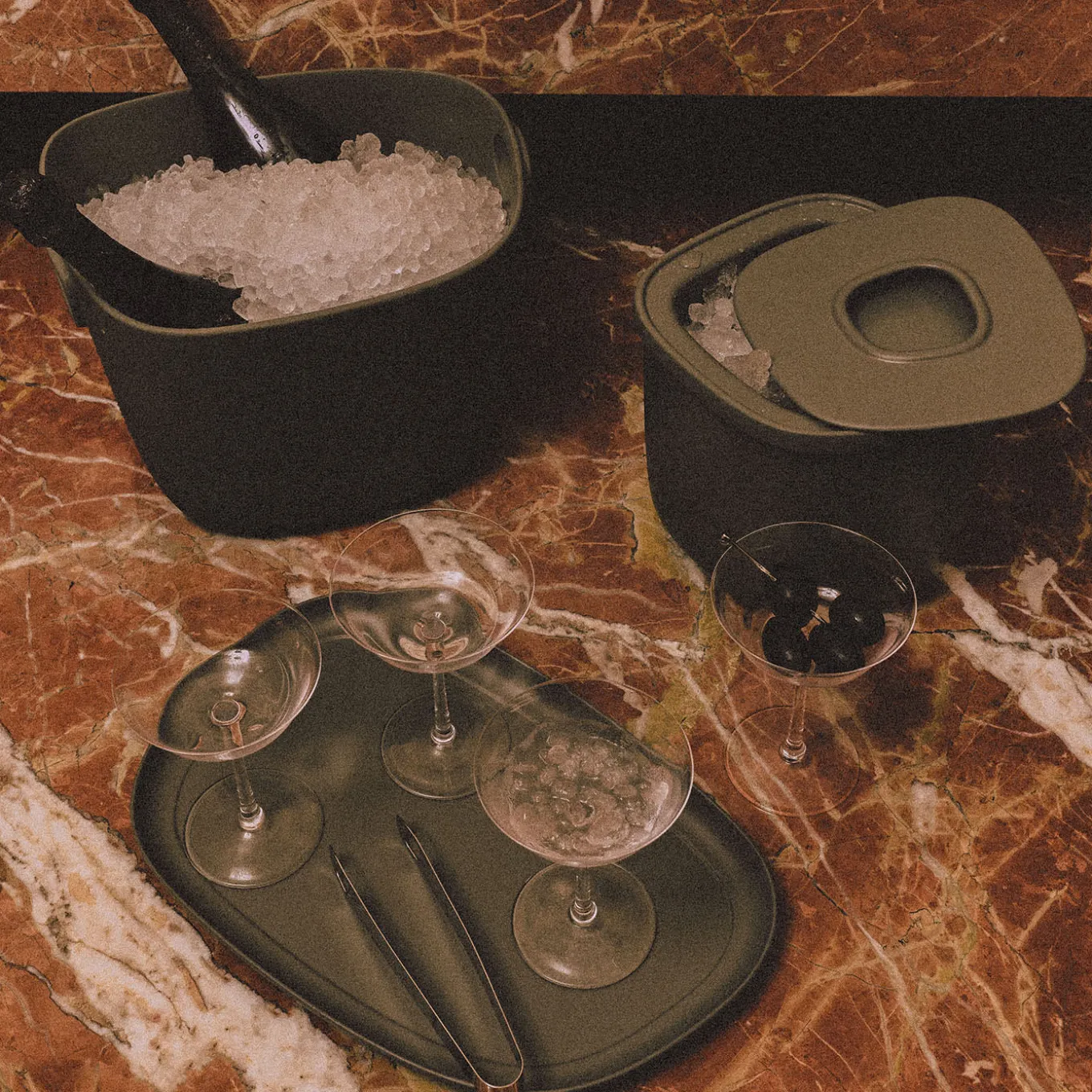 Maris Green Cast Aluminium Lidded Ice Bucket by Kelly Wearstler