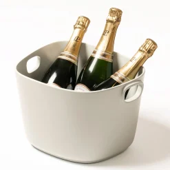 Maris White Cast Aluminium Champagne Bucket for Two to Three Bottles by Kelly Wearstler