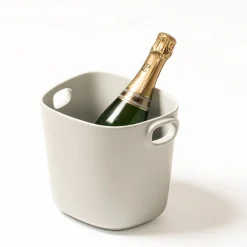 Maris White Cast Aluminium Champagne Bucket for One Bottle by Kelly Wearstler