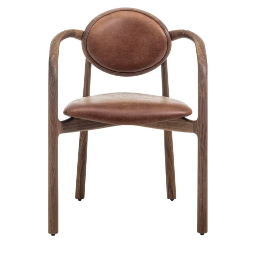 Marlena Leather & Wood Armchair