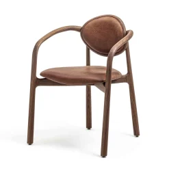Marlena Leather & Wood Armchair