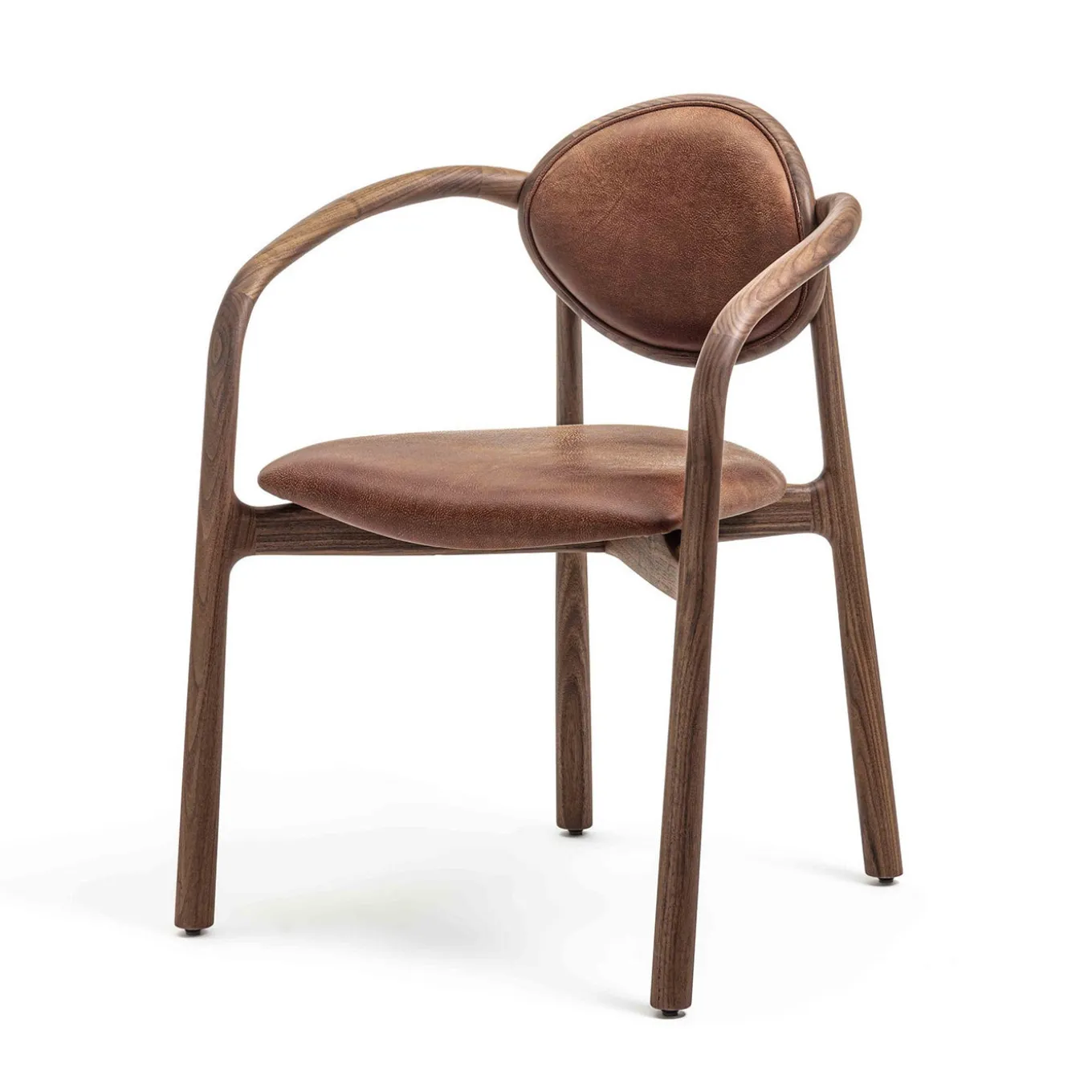 Marlena Leather & Wood Armchair