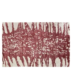 Mars Red And White Bamboo Silk Handcrafted Rug