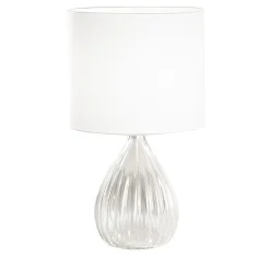 Marzia Grooved Clear Mouth-Blown Glass Table Lamp