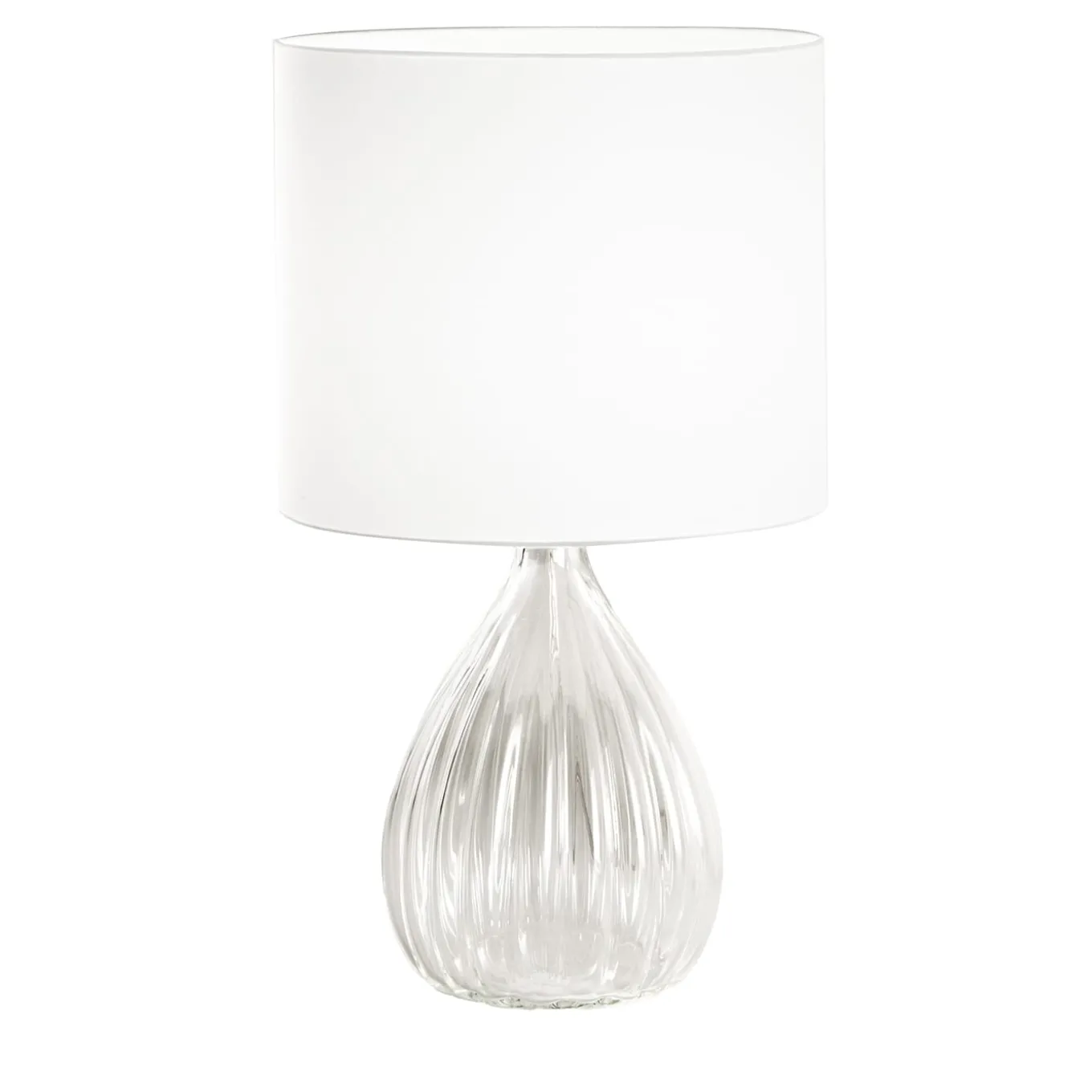 Marzia Grooved Clear Mouth-Blown Glass Table Lamp