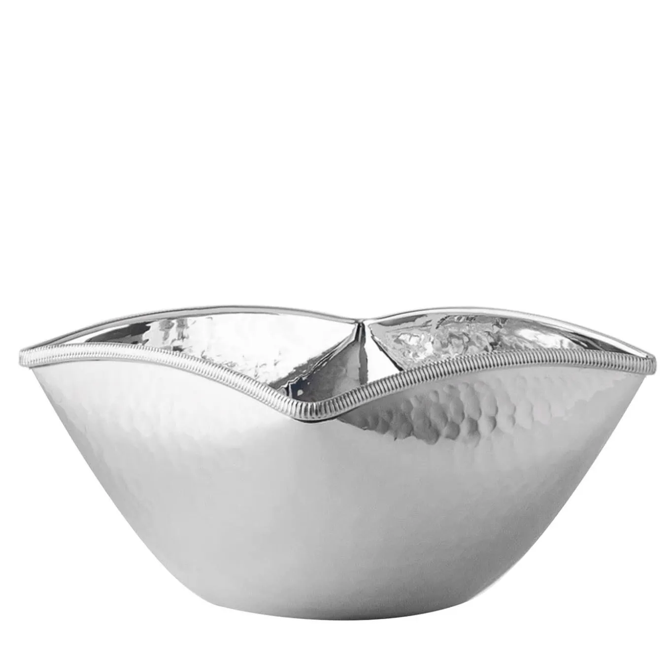 Materia Viva Squared-Round Hammered Silverplated Bowl