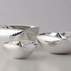 Materia Viva Squared-Round Hammered Silverplated Bowl