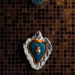 Matte Blue Ceramic Heart