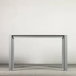 Matte Gray Lacquered Wood Console