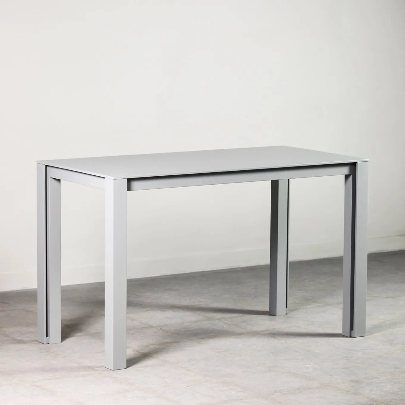 Matte Gray Lacquered Wood Console