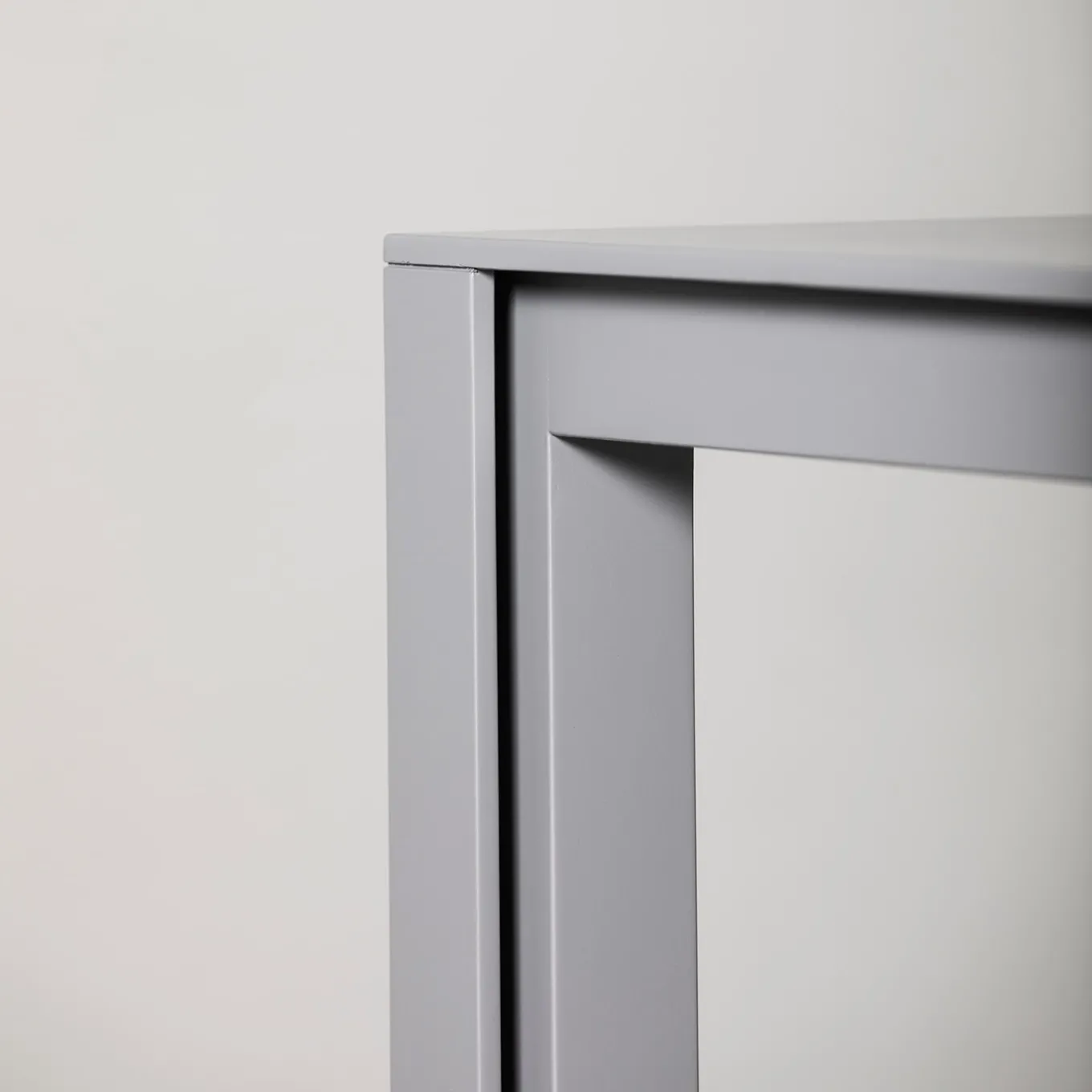 Matte Gray Lacquered Wood Console