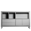 Matte Gray Lacquered Wood Cabinet #C