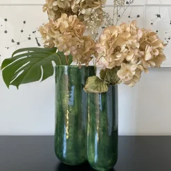 MattiaMatteo Foglia Glossy Green Glazed Ceramic Vase