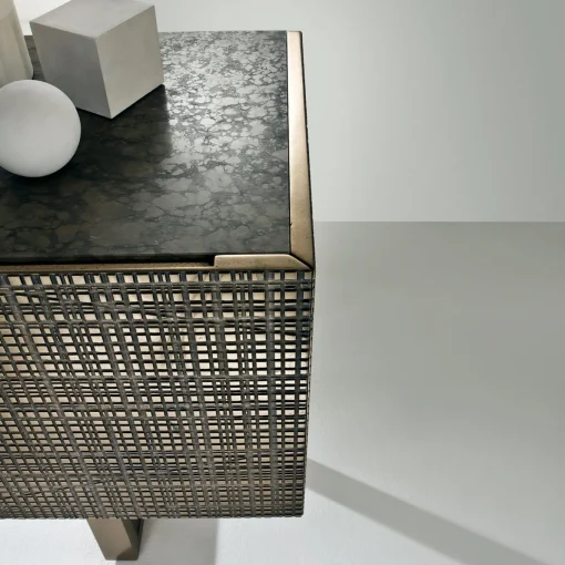 Maxima Bd 91 Unique Walnut Marble Sideboard 2 Drawers