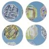 Medallions Set of 8 Patterned Azure Coasters