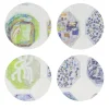 Medallions Set of 8 Patterned White Coasters