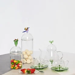 Mediterraneo Handcrafted Medium Cactus Glass Container