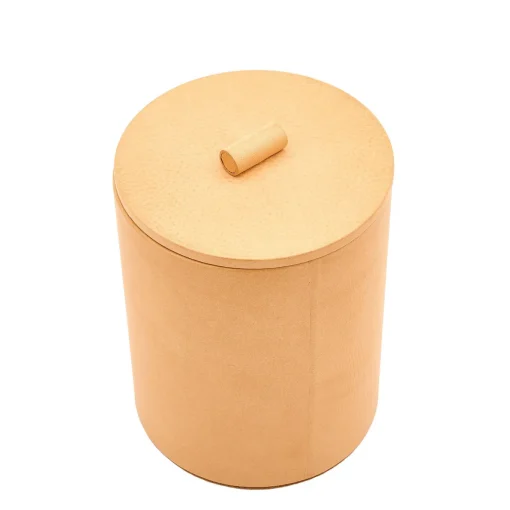 Medium Beige Leather Jewelry Box