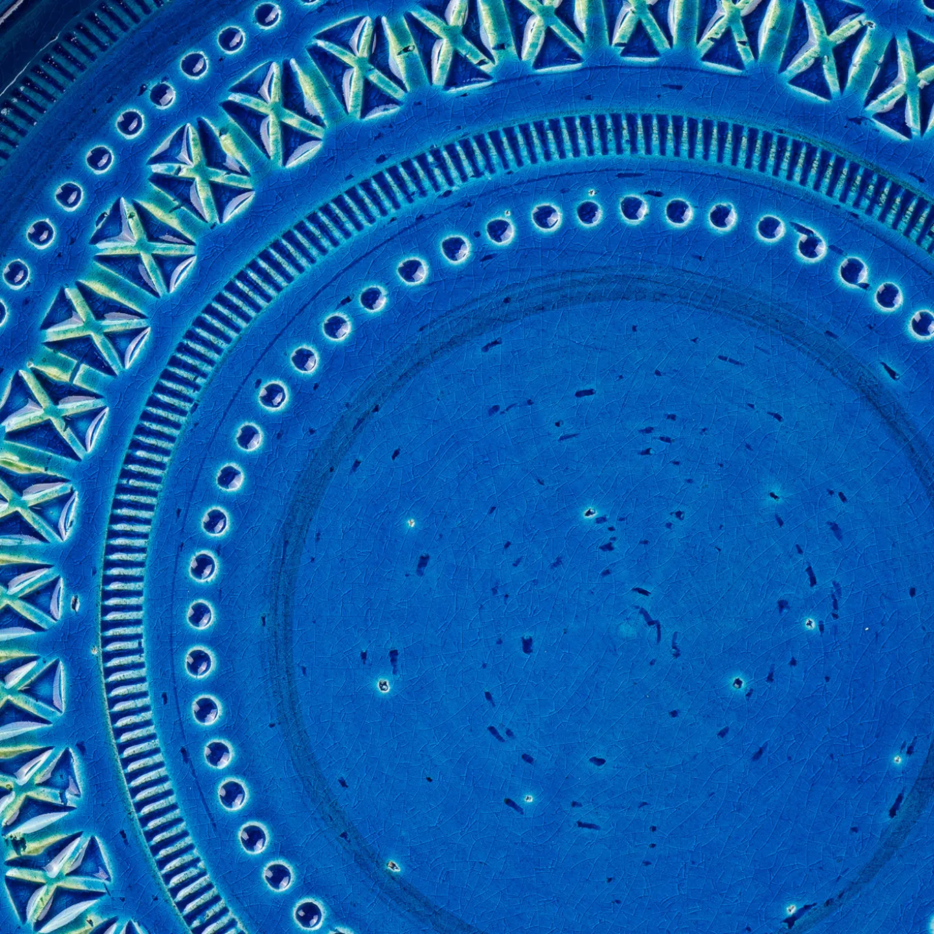 Medium Blue Decorative plate by Aldo Londi