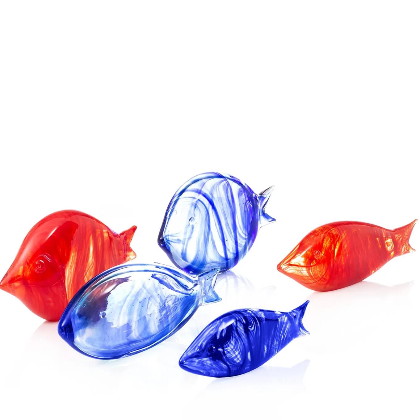 Medium Blue Murano Glass Stylized Fish