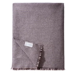 Medium Gray Houndstooth Cashmere Blanket