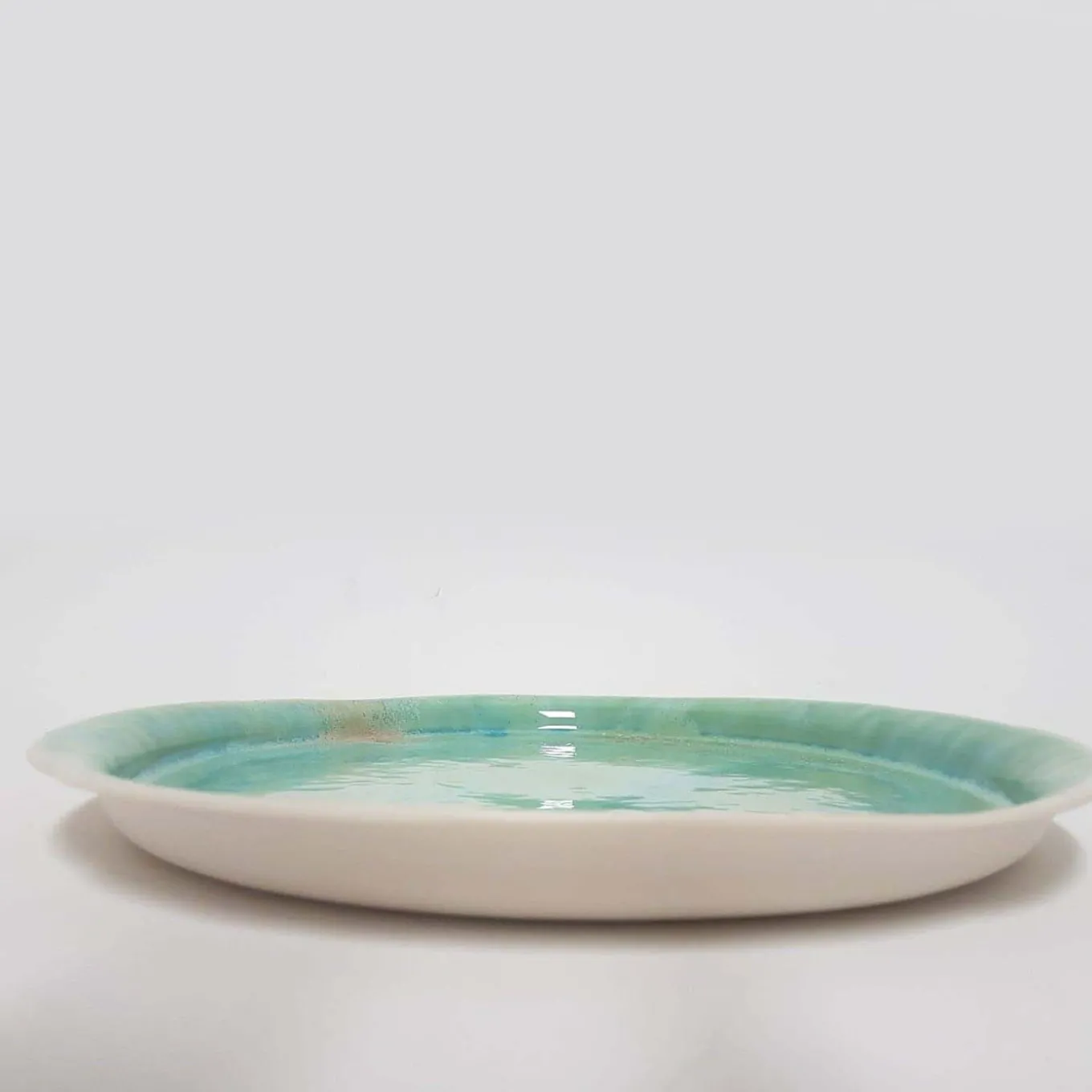 Medium Mediterranea Acqua Green Porcelain Plate