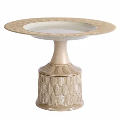 MEDIUM PEACOCK CAKE STAND - BEIGE