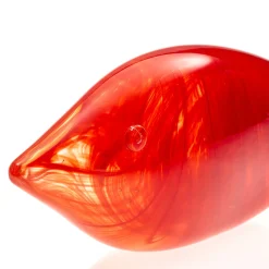 Medium Red Murano Glass Stylized Fish