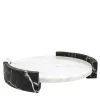 Medium Round White Carrara Marble Tray by Jacopo Simonetti