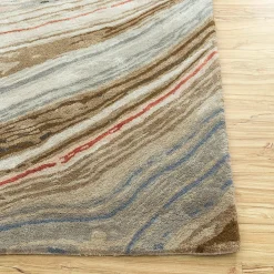 Mellow Waves Antique White & Clay Hand Tufted Rug