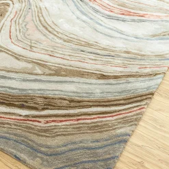 Mellow Waves Antique White & Clay Hand Tufted Rug