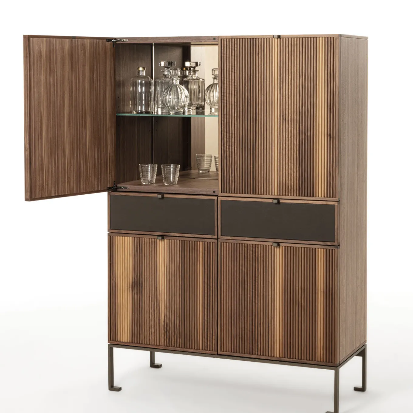 Melody L Canaletto Walnut Wood Storage Cabinet