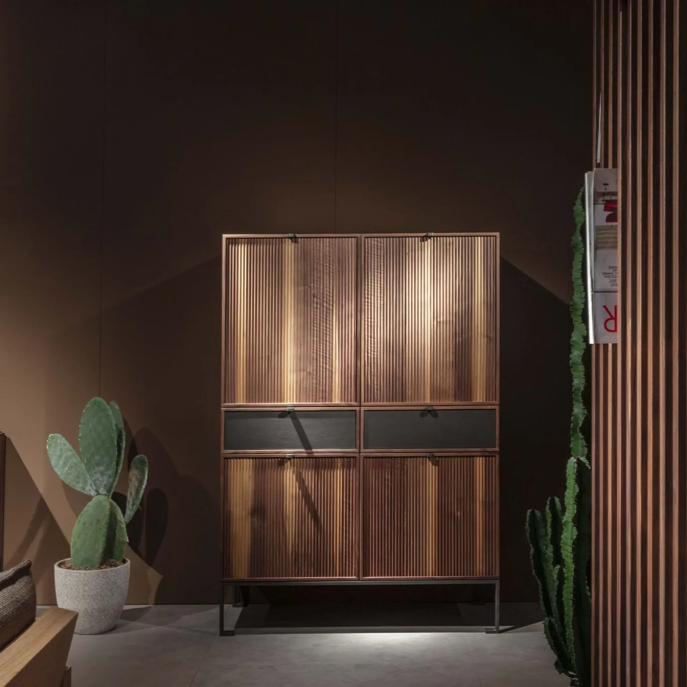 Melody L Canaletto Walnut Wood Storage Cabinet