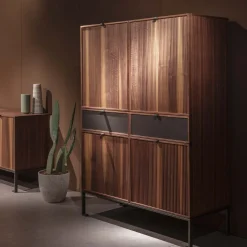 Melody L Canaletto Walnut Wood Storage Cabinet