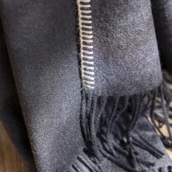 Melrose Fringed Black Small Blanket