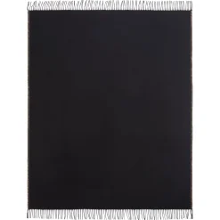 Melrose Fringed Black Small Blanket