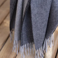 Melrose Fringed Gray Small Blanket