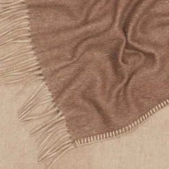 Melrose Fringed Light-Brown Small Blanket