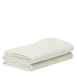 Melrose Fringed White Small Blanket