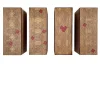 MESCOLANZA Set of 4 Wood Wall Cabinets with Inlays
